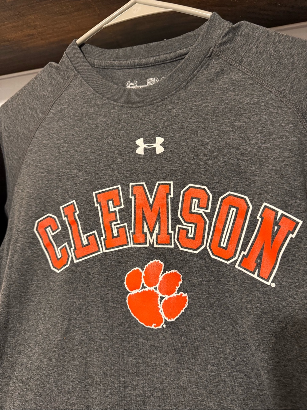 Under Armour Gray Tshirt with Orange Clemson Logo